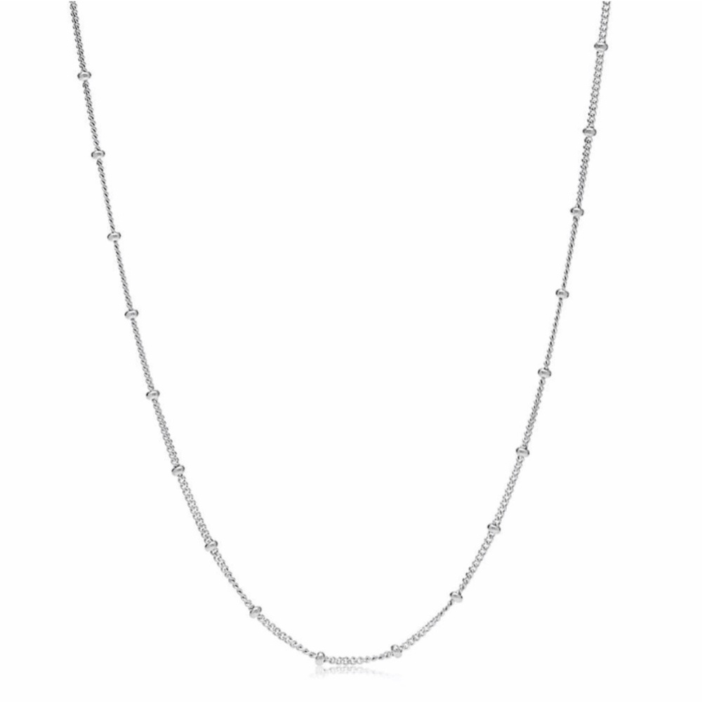 Silver Ball Chain Necklace 21" - NEW